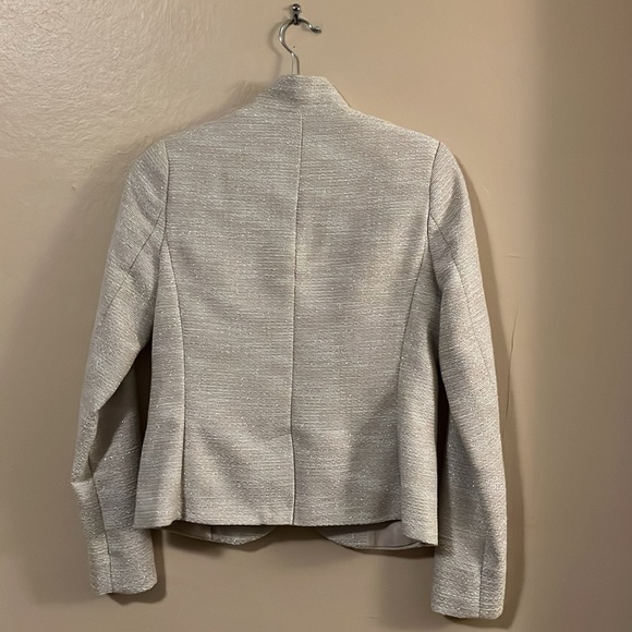 Forever 21 Glitter Sparkle White Cream Blazer Jacket XS - Picture 9 of 12